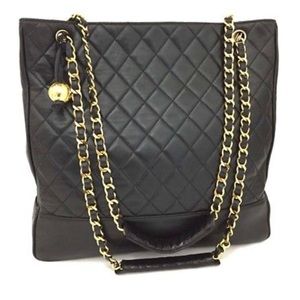 CHANEL Quilted Matelasse Lambskin CC Logo Chain